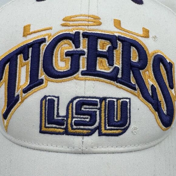 LSU Tigers White Adjustable Hat Top of the World Embroidered Cap Adult - Picture 10 of 11